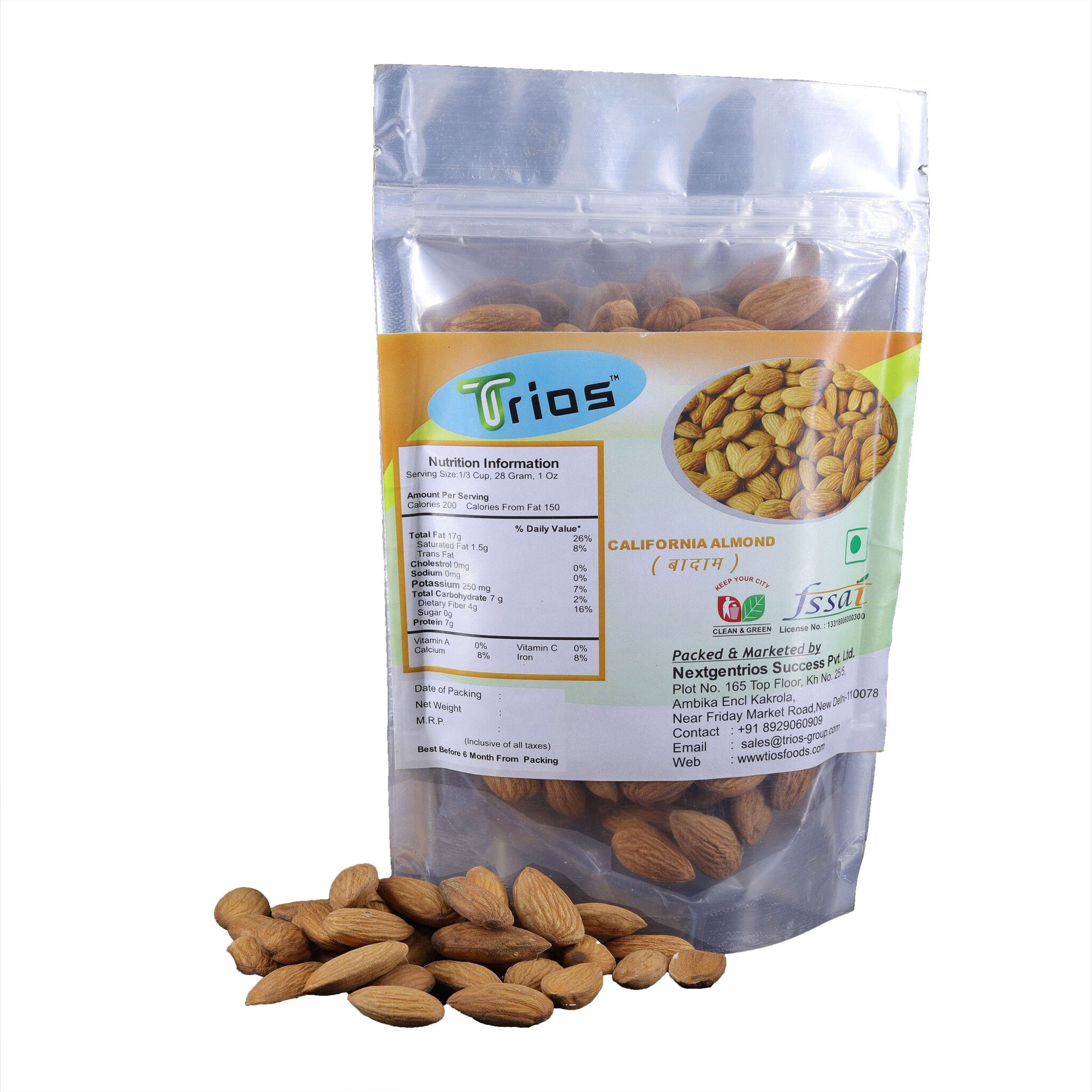 Trios California Almonds 250g