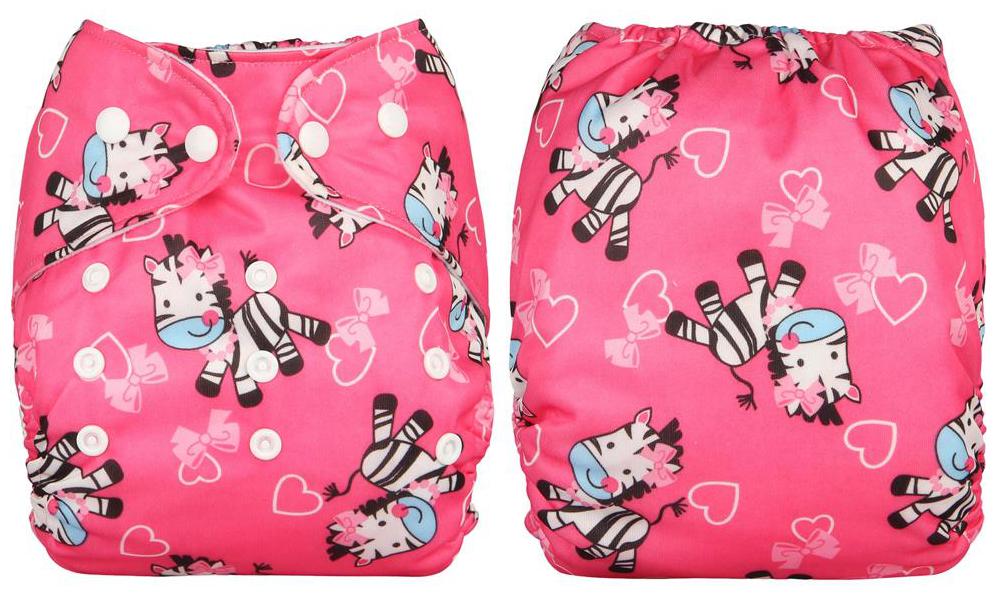 

Triple B 1pc Cloth Diaper With 1pc Bamboo Charcoal 5 Layer Insert Pad - Zebra Pack of 2