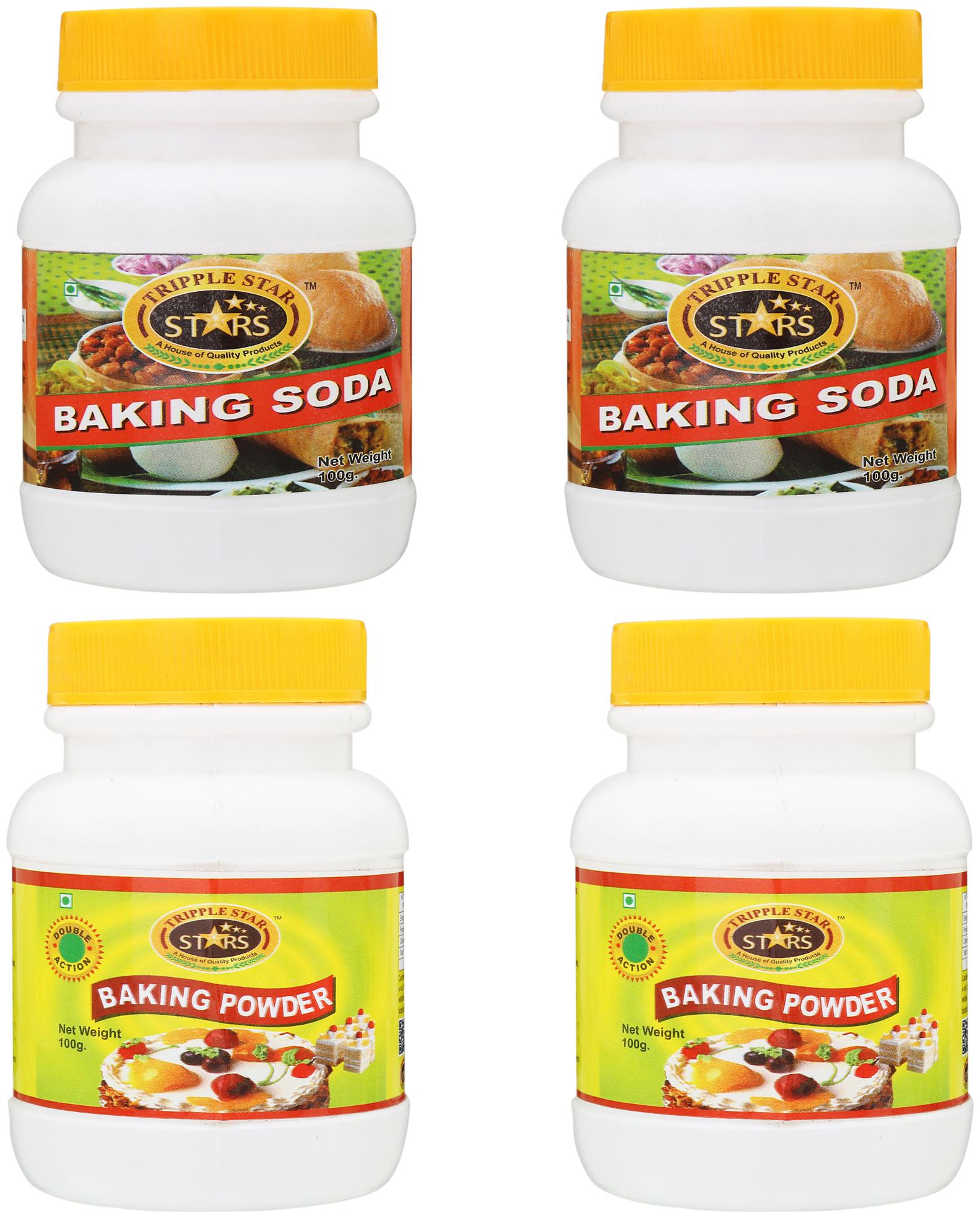 

TRIPPLESTAR Baking Soda- 100 g Baking Powder- 100 g(Pack of 4)