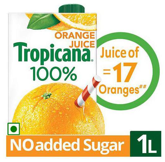 

Tropicana 100 Juice Orange 1 L