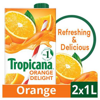 TROPICANA ORANGE DELIGHT FRUIT JUICE 1L PACK OF 2