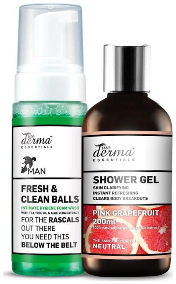 

True Derma Essentials Hygiene Intimate Foam Wash 150 ml Pink Grapefruit Instant Refreshing Shower Gel 200 ml