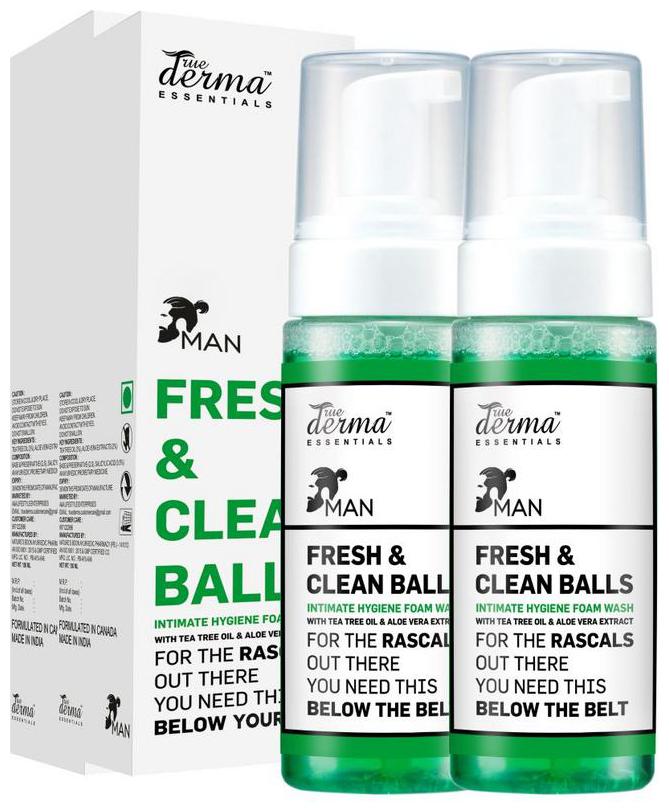 

True Derma Essentials Fresh Clean Balls Hygiene Intimate Foam Wash -150 ml (Pack of 2)