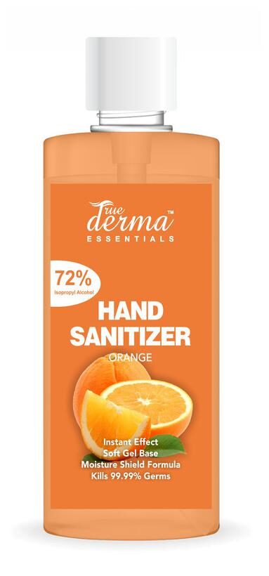 

True Derma Essentials Orange (72 Isopropyl Alcohol) Soft Gel Base Kills 99 99 Germs Hand Sanitizer Pump Dispenser (500 ml) (Pack Of 1)