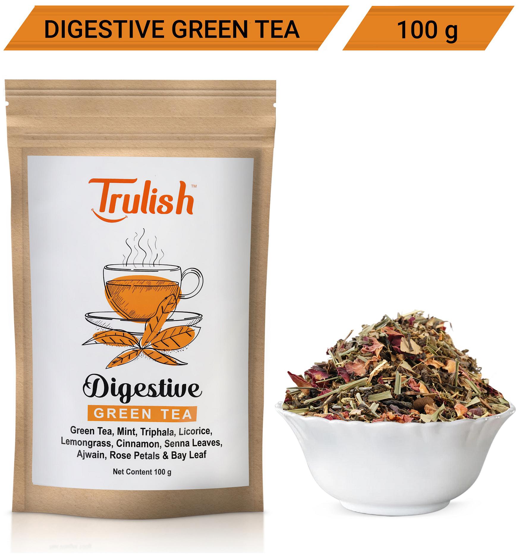 

Trulish Digestive Green Tea With 9 Super Herbs To Improve Digestion (100 g) (Pack of 1)