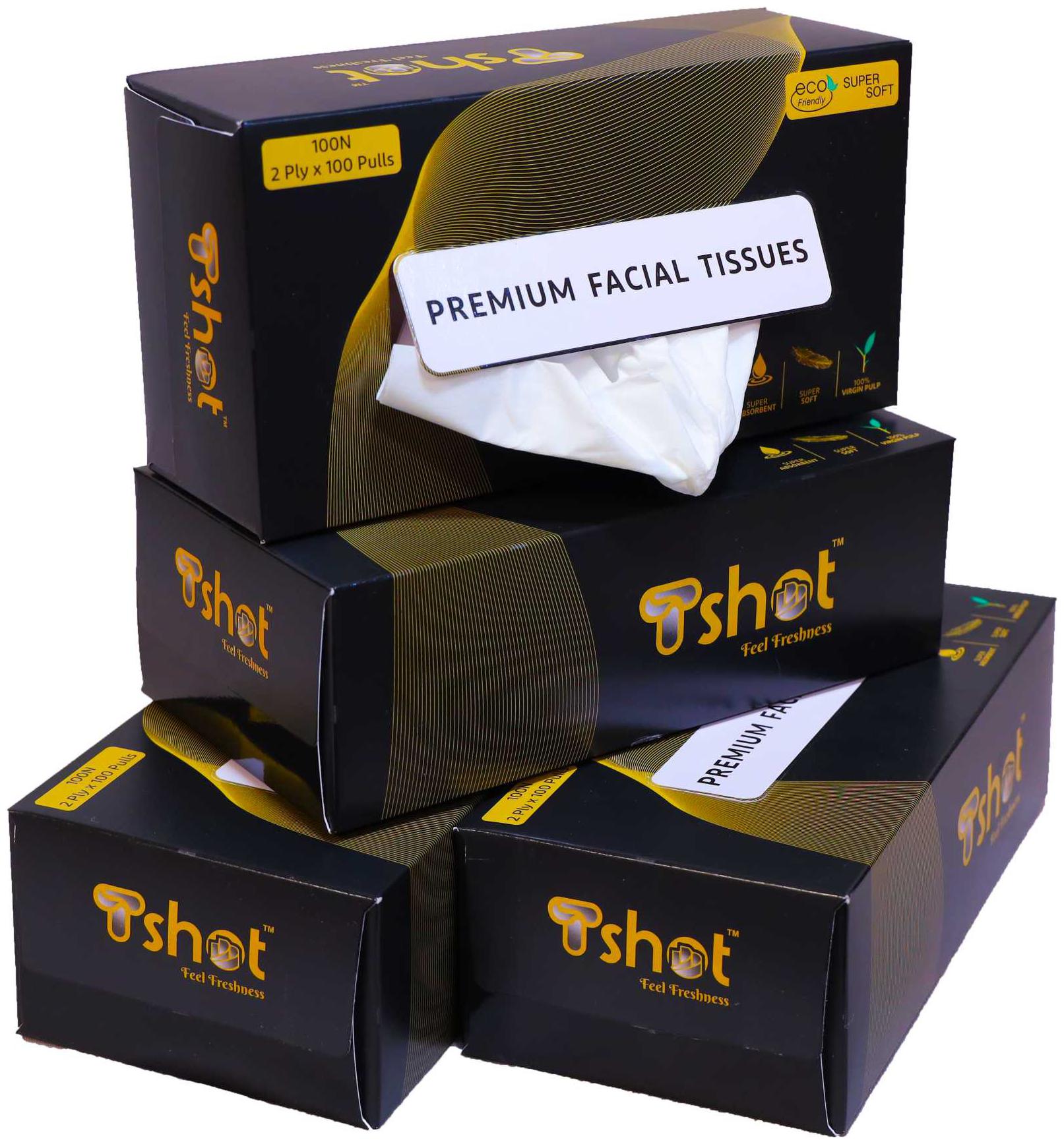 

Tshot Soft Facial Tissue Box 2 Ply 100 Pulls (Pack Of 4)