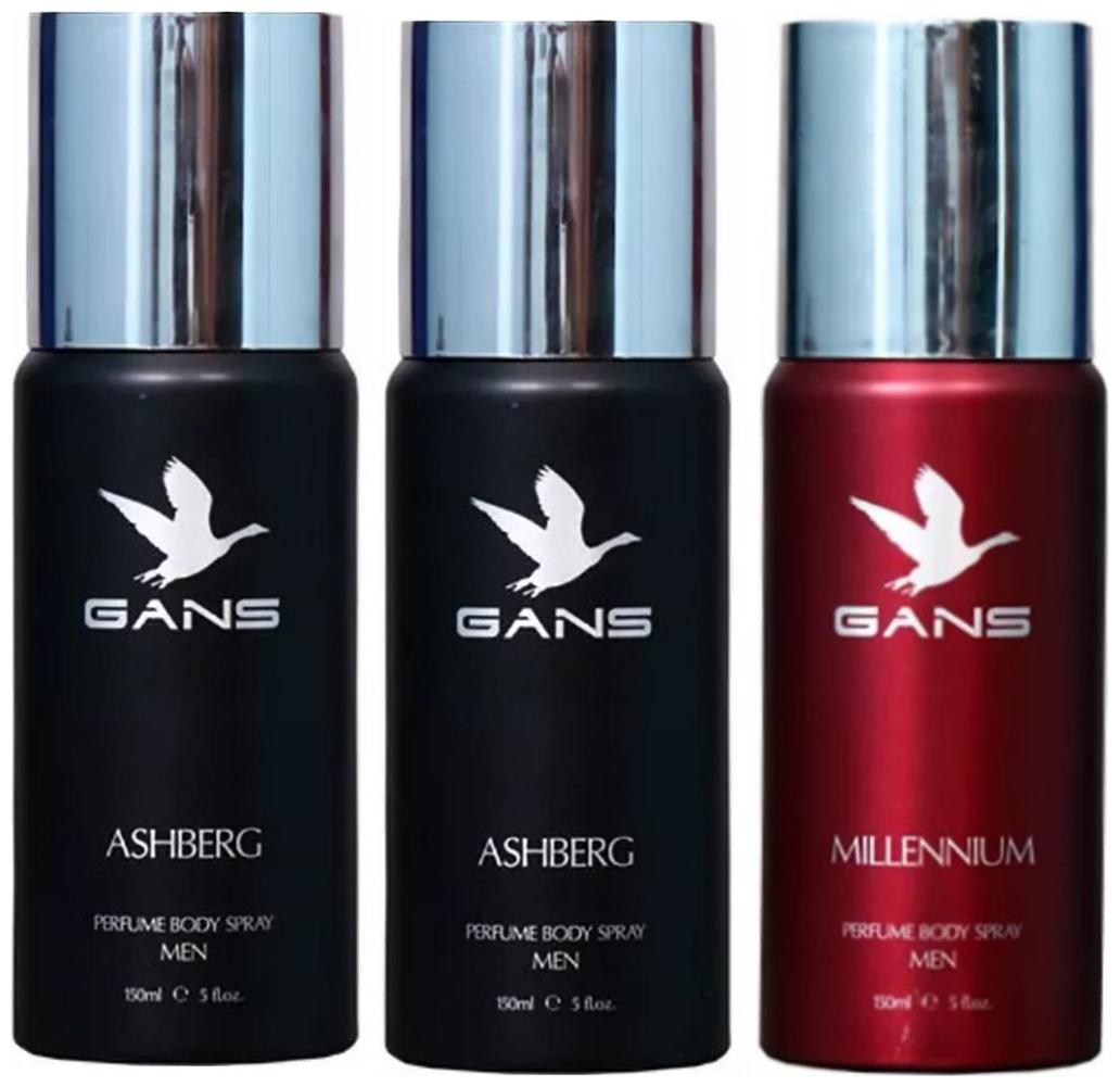 

Two ASHBERG One MILLENNIUM Perfume Body Spray for Men (Pack of 3)