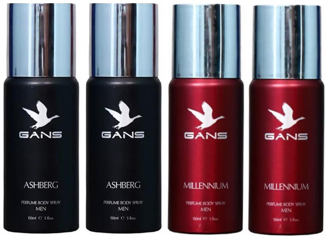 

Two ASHBERG Two MILLENNIUM Perfume Body Spray for Men (Pack of 4)