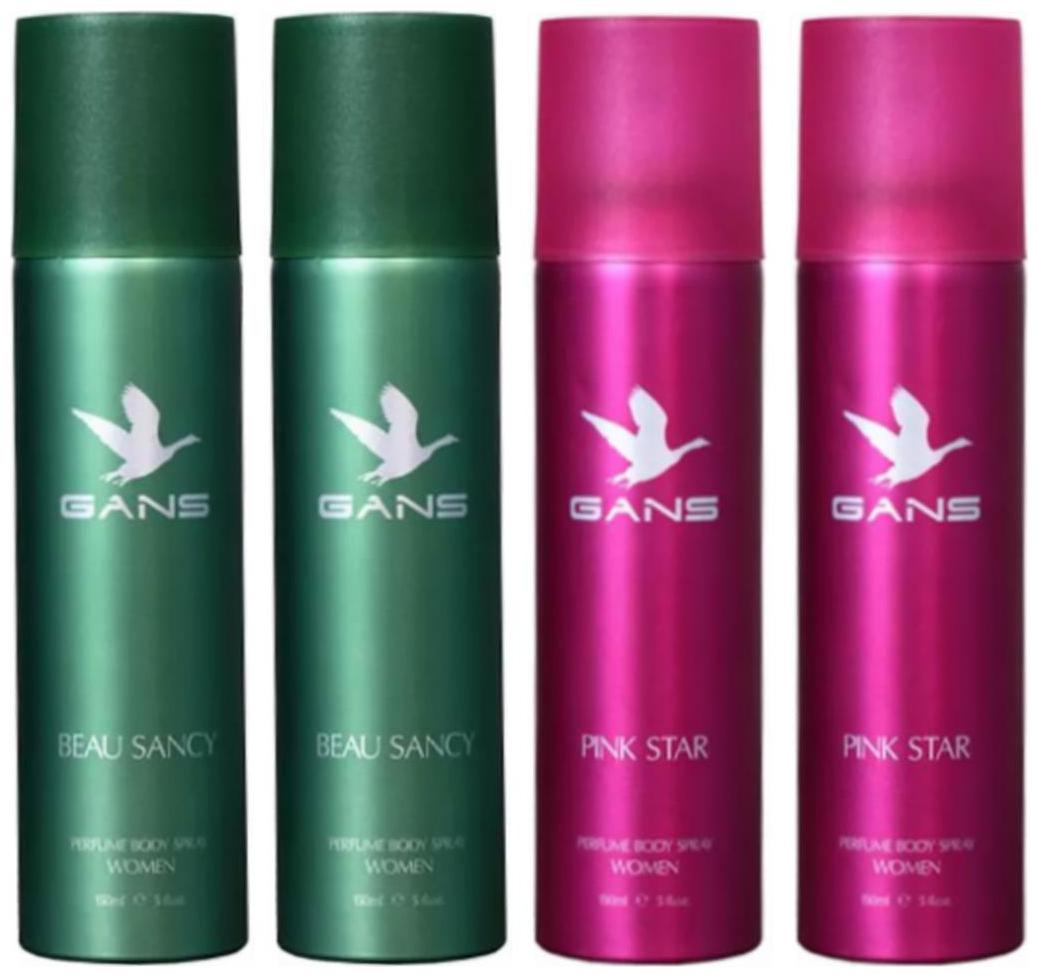 

Two BEAU SANCY Two PINK STAR Perfume Body Spray for Women (Pack of 4)
