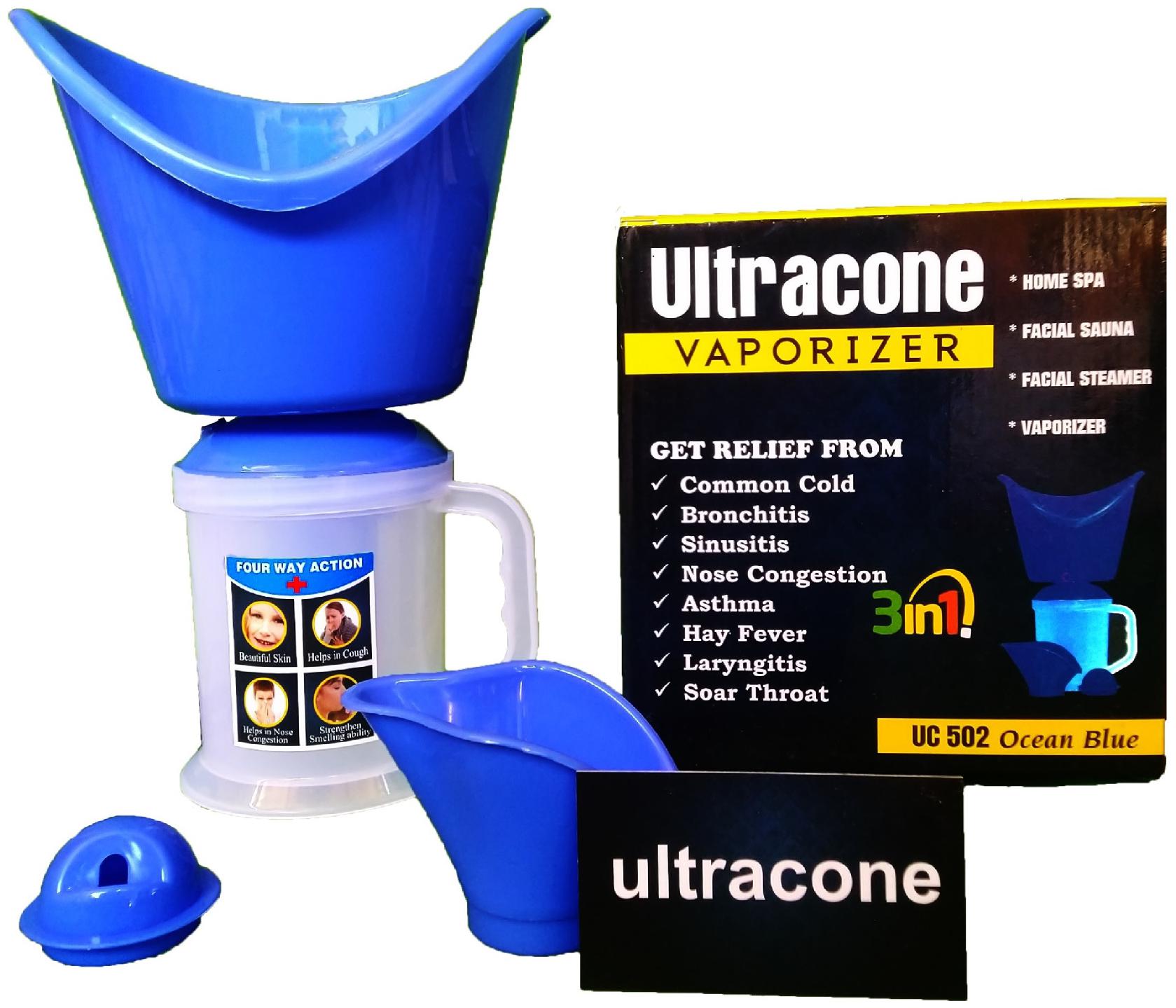 

Ultracone Vaporizer Steamer 3 In 1 For Deep Face Cleaning Respiratory Relief (Pack Of 1)