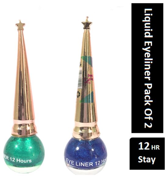 

UNBOX Long Wearing Liquid Eyeliner Blue Green Glitter Waterproof Eyeliner (Pack of 2)