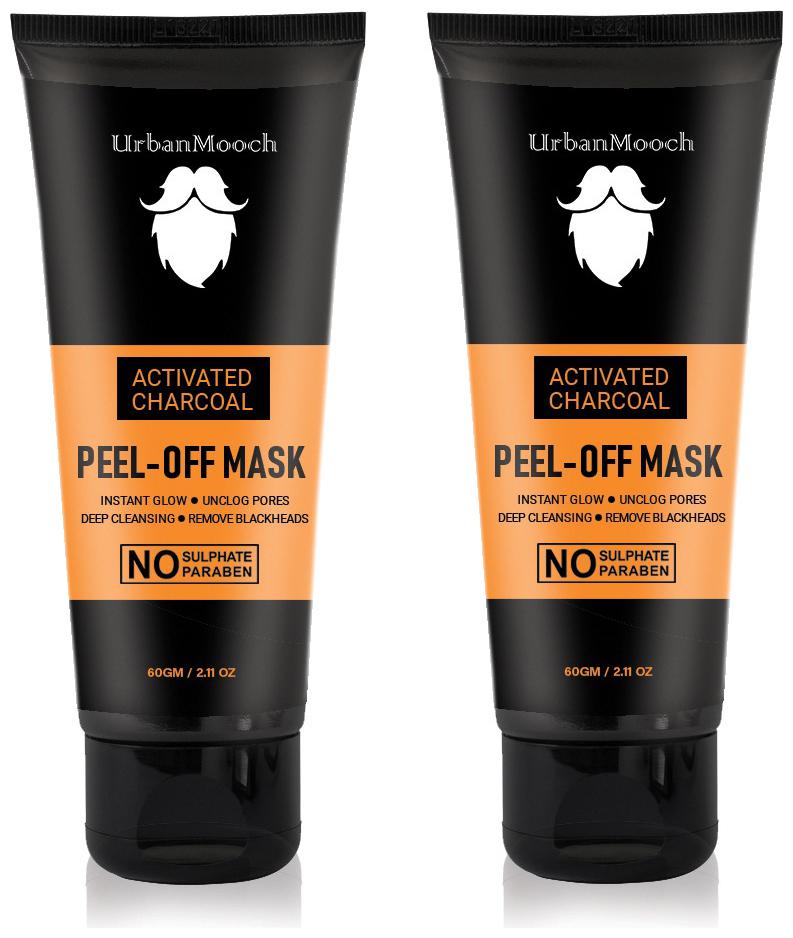 

UrbanMooch New Improved Charcoal Peel Off Mask with Vitamin C for Instant Glow Blackheads Removal for Deep Cleansing (Each 60 g) Pack of 2