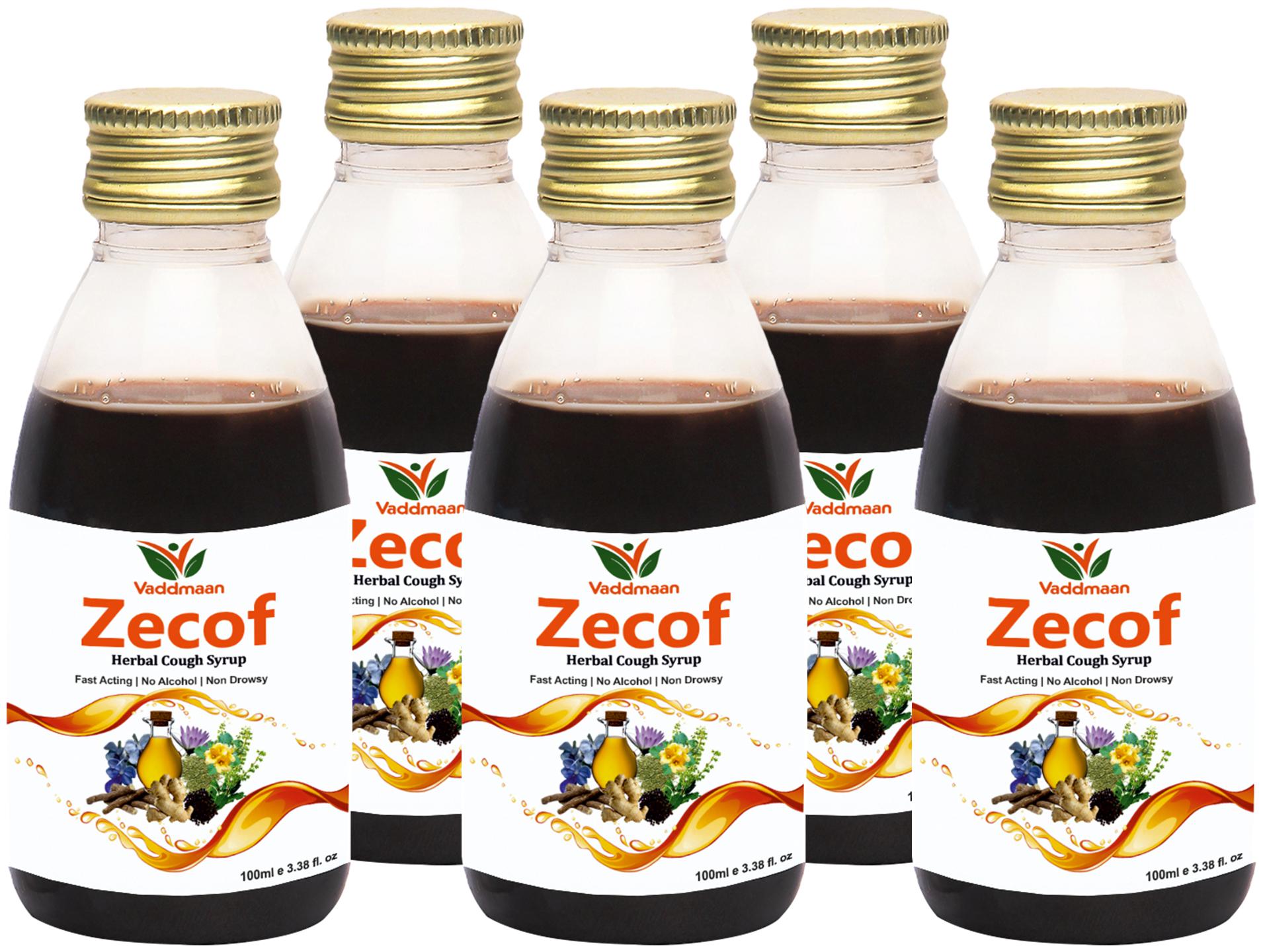

Vaddmaan Zecof Herbal Cough Syrup 100ml (Pack of 5)
