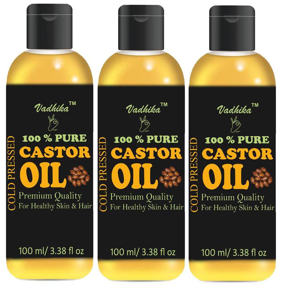 

Vadhika 100 Pure Natural Cold Pressed castor oil for Hair Skin 300 ml (Pack Of 3)