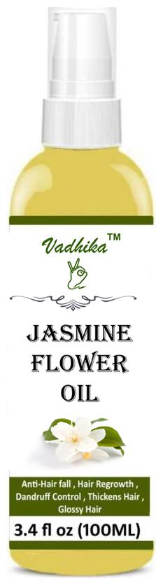 

Vadhika Jasmine Oil (Chameli) 100 Pure Undiluted Therapeutic Grade Premium Quality Best For Aromatherapy Deep Sleep Stretch Marks and All Skins Pack of 1 (100ml) Hair Oil