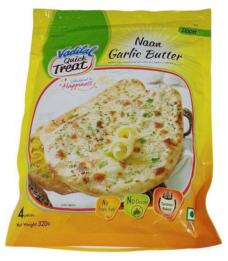 

Vadilal Quick Treat Frozen Food - Naan Garlic Butter 320 g