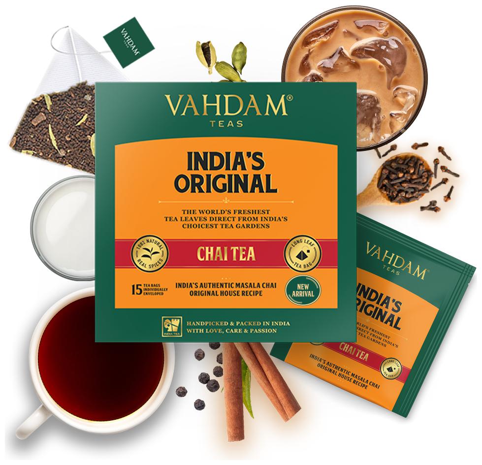 

VAHDAM Teas Original Masala Chai Tea - 15 Tea Bags 2g Each