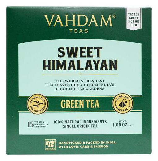 

VAHDAM Sweet Himalayan Green Tea Bags - Long Leaf Pyramid 15 Teabags