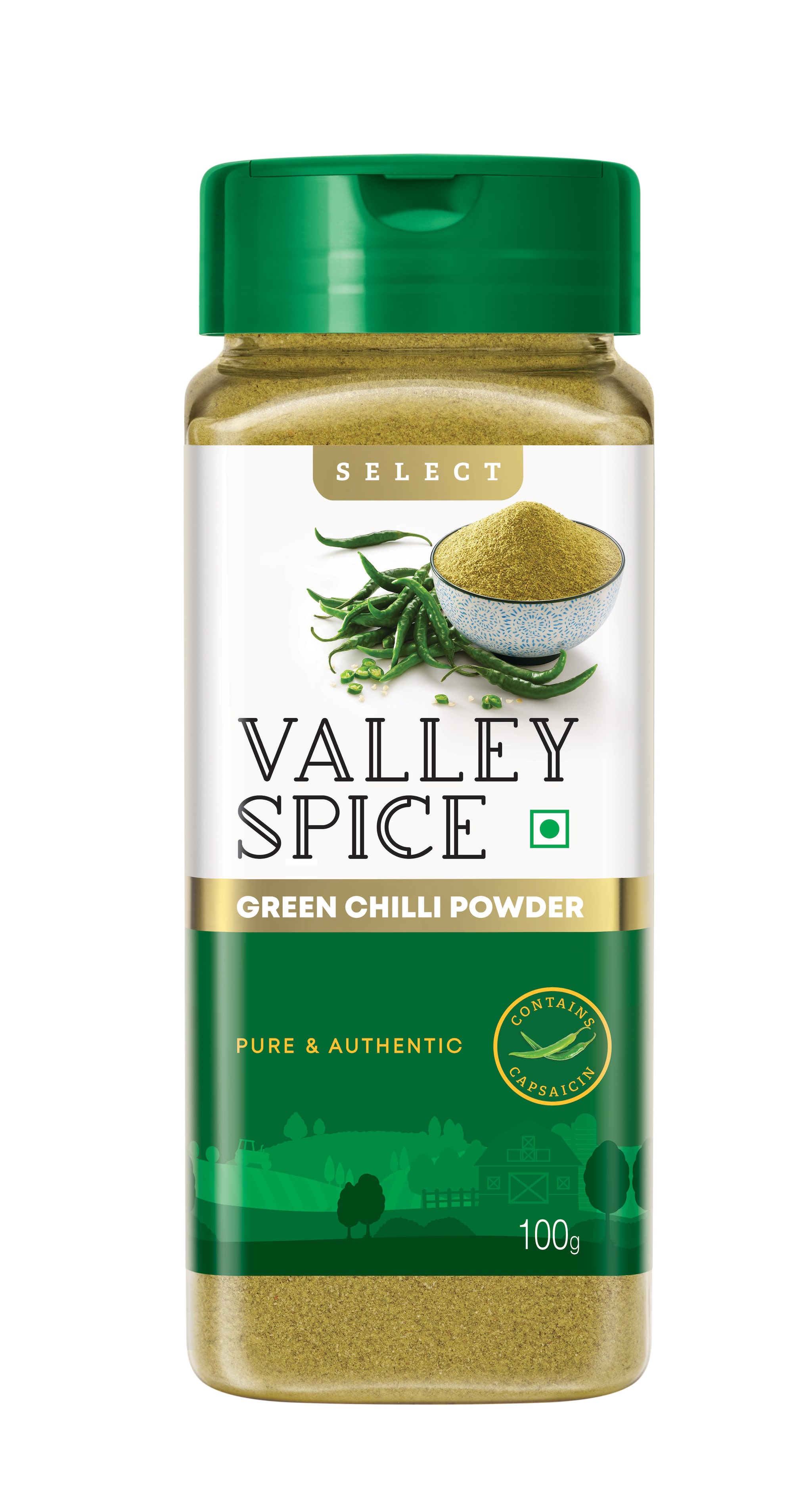 

Valley Spice Green Chilli Powder -100g (Pack of 3)