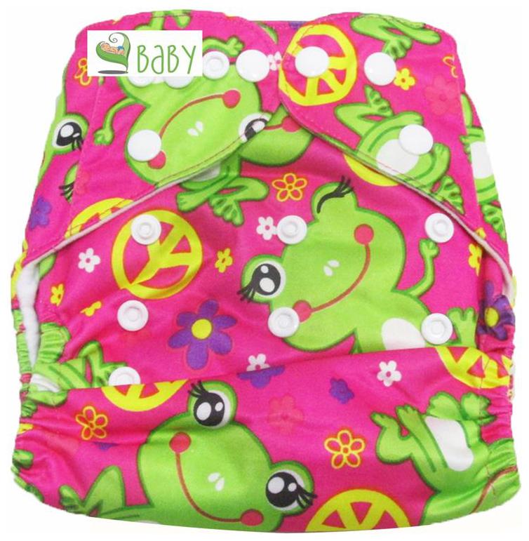 

VBaby Froggy Printed Cloth Diaper REUSABLE Nappy Organic Fabric Anti Bacterial Washable Reusable Cloth Diaper With 1 Cotton Insert Lining 0-2 Years