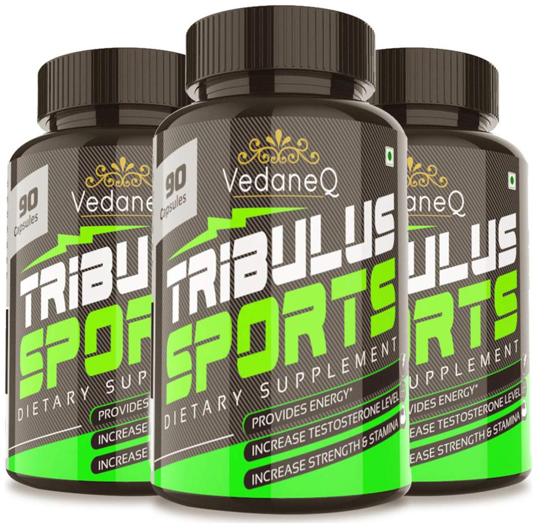 

VedaneQ Tribulus Terrestris Natural Testosterone Booster Supplement 90 Capsules (Pack of 3)