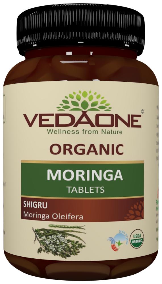 

Vedaone Organic Moringa (Shigru) 750mg - 60 Tablets For Anti-Oxidant and Super Food Support