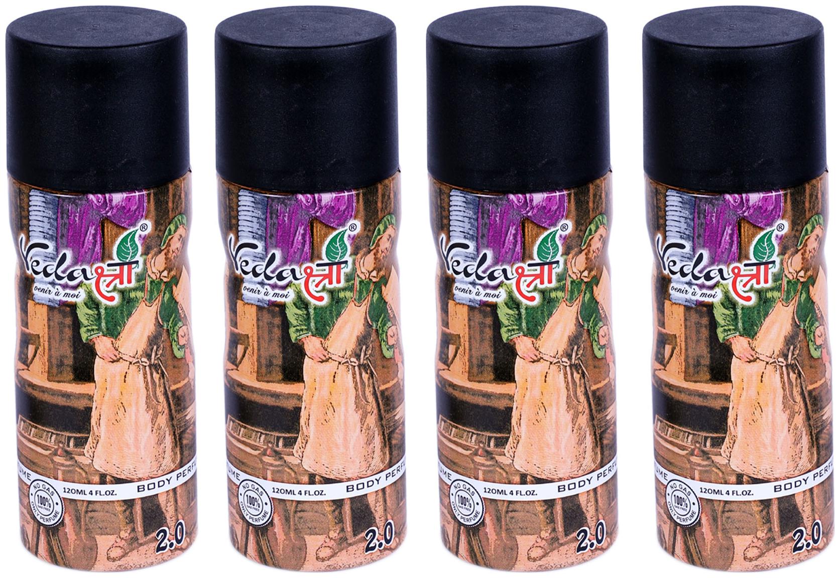 

Vedashree 2 0 Deodorant Spray For Men Women 120ml (Pack of 4)