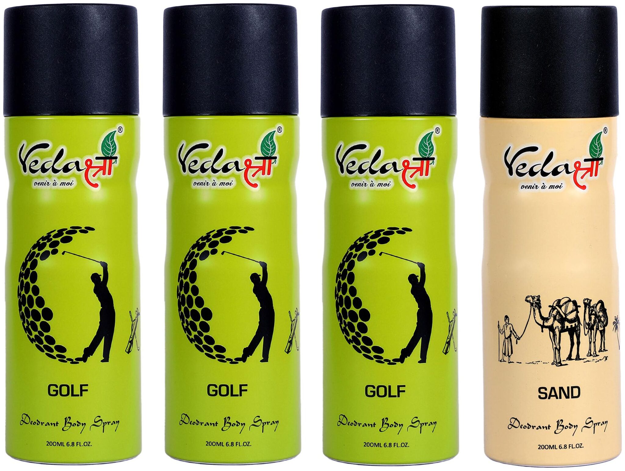 

Vedashree 3 Golf 200ml And Sand 200ml Deodorant Spray For Men Women (Pack of 4)