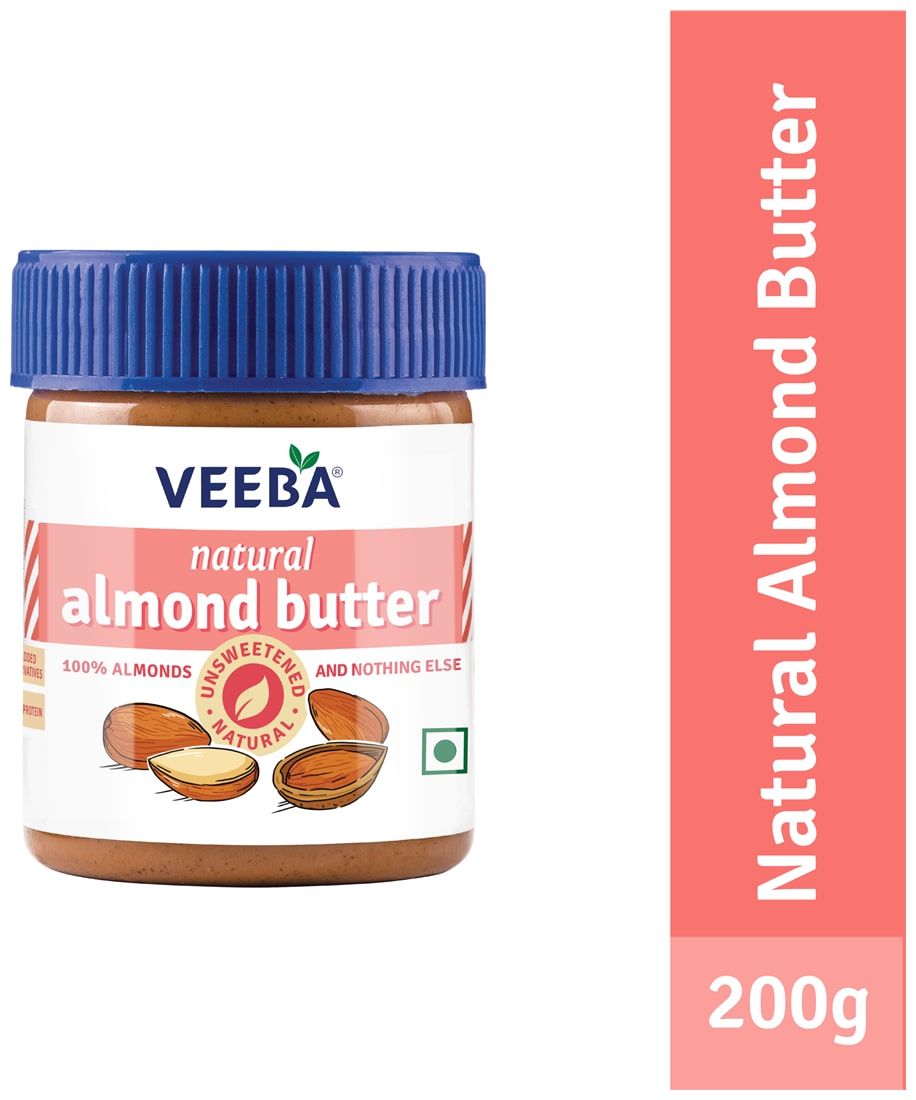 

Veeba Natural Almond Butter - Unsweetened 200g (100 Almonds)