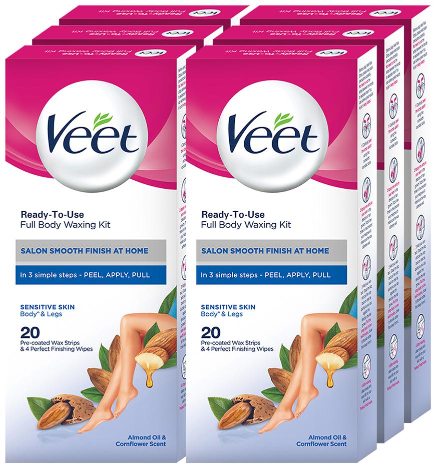 

Veet Full Body Waxing Kit for Sensitive Skin 20 strips (Pack of 6)