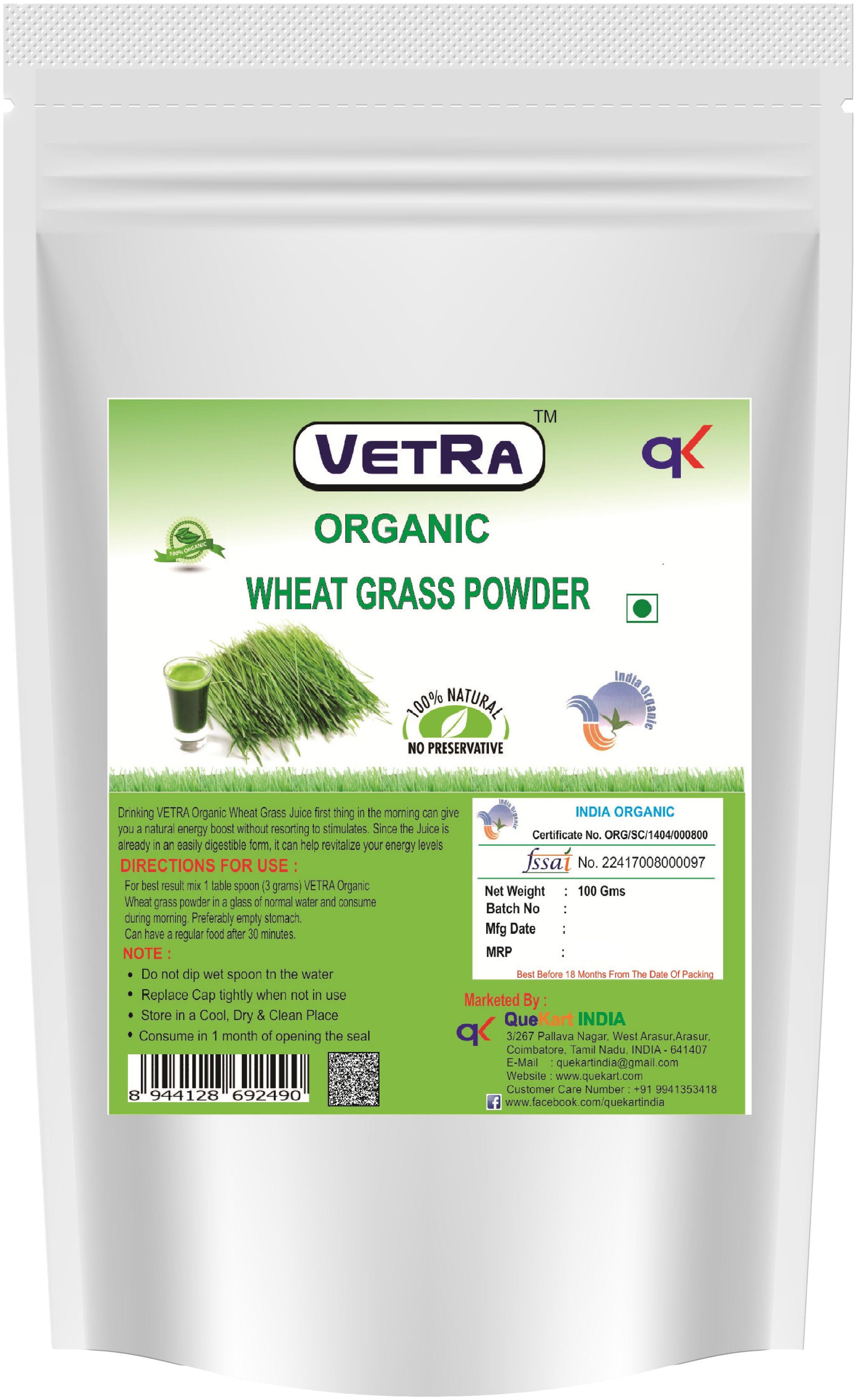 

Vetra Organic Wheat Grass Powder 100 g each(Pack of 2)