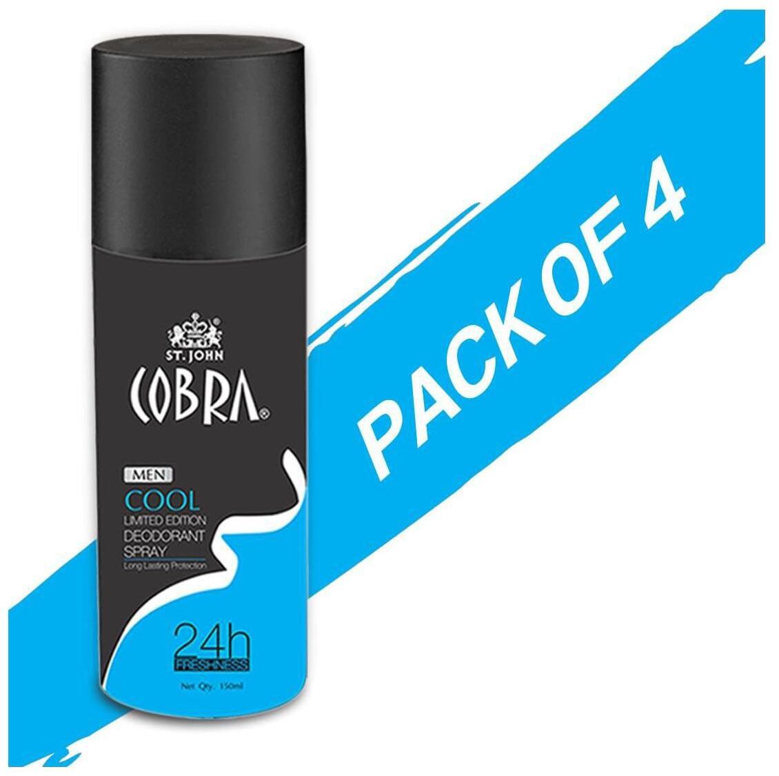 

Vi John Cobra Men Deodrant Cool Limited Edition Spray 150 ml Pack of 4