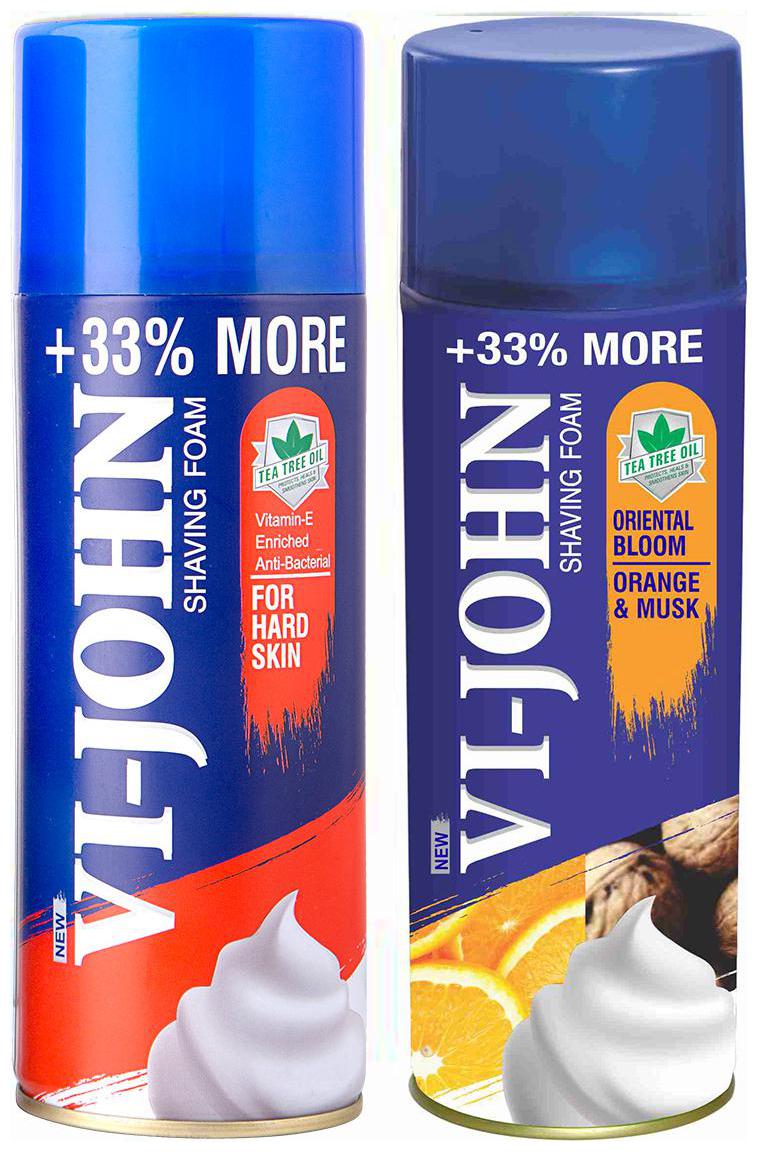 

VI-JOHN Shave Foam Hard Musk Orange 400 g (Pack of 2)