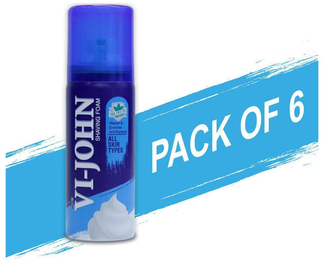 

VI-JOHN Travel Shave Foam All Skin Type 50 g Pack of 6