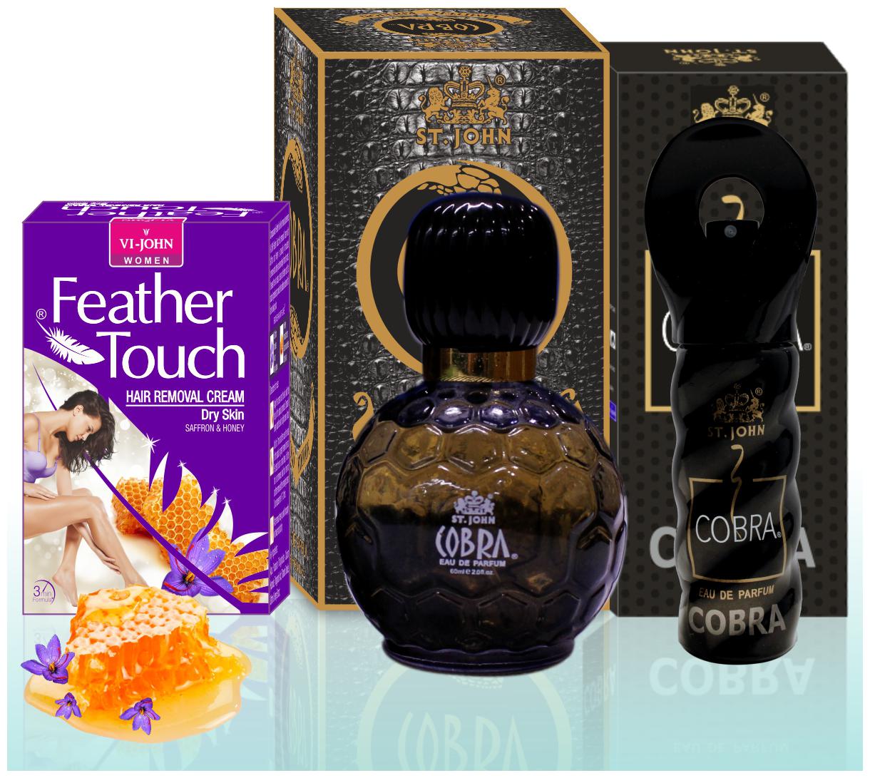 

VI-JOHN Woman Care Kit Hair Remover Honey Saffron COBRA 15 ml Cobra 60 ml (Pack Of 3)
