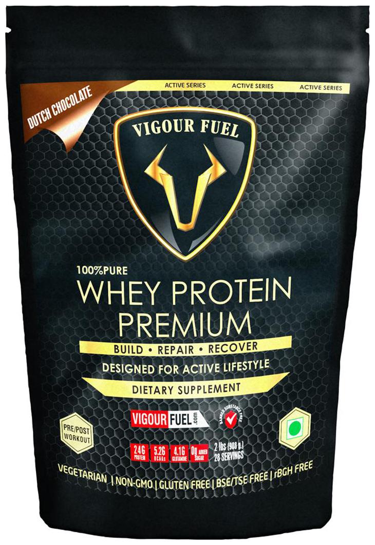 

Vigour Fuel (VF Vigourfuel) Premium Whey Protein Powder with Digestive Enzymes Probiotics-2 lbs (908 g) Dutch Chocolate
