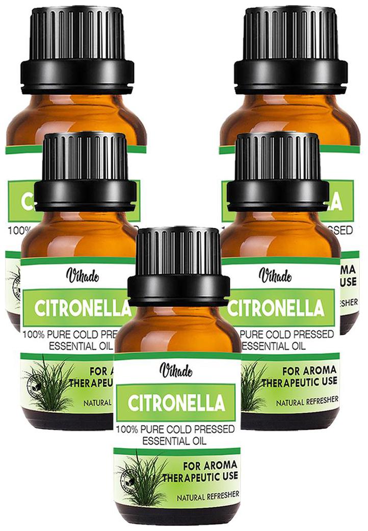 

Vihado 100 Pure Citronella Essential Oil Natural Undiluted (Cymbopogon Nardus) (15 ml) (Pack of 5)