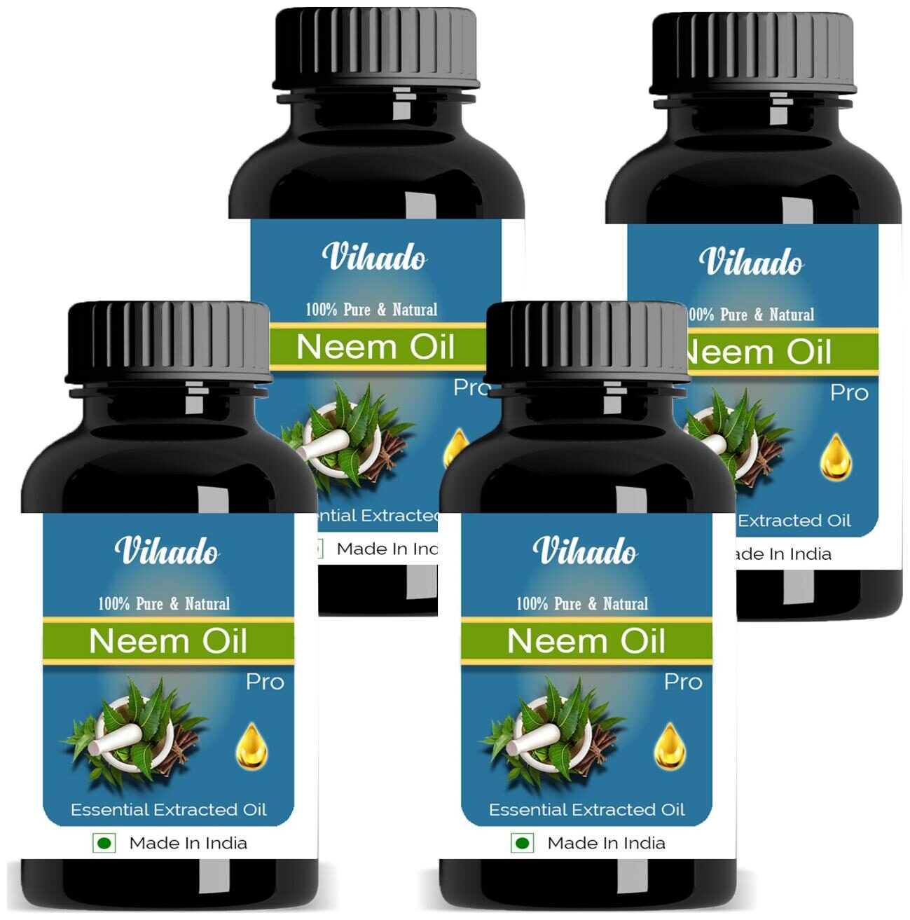 

Vihado 30 ml Pure Natural Neem Oil (Pack of 4)
