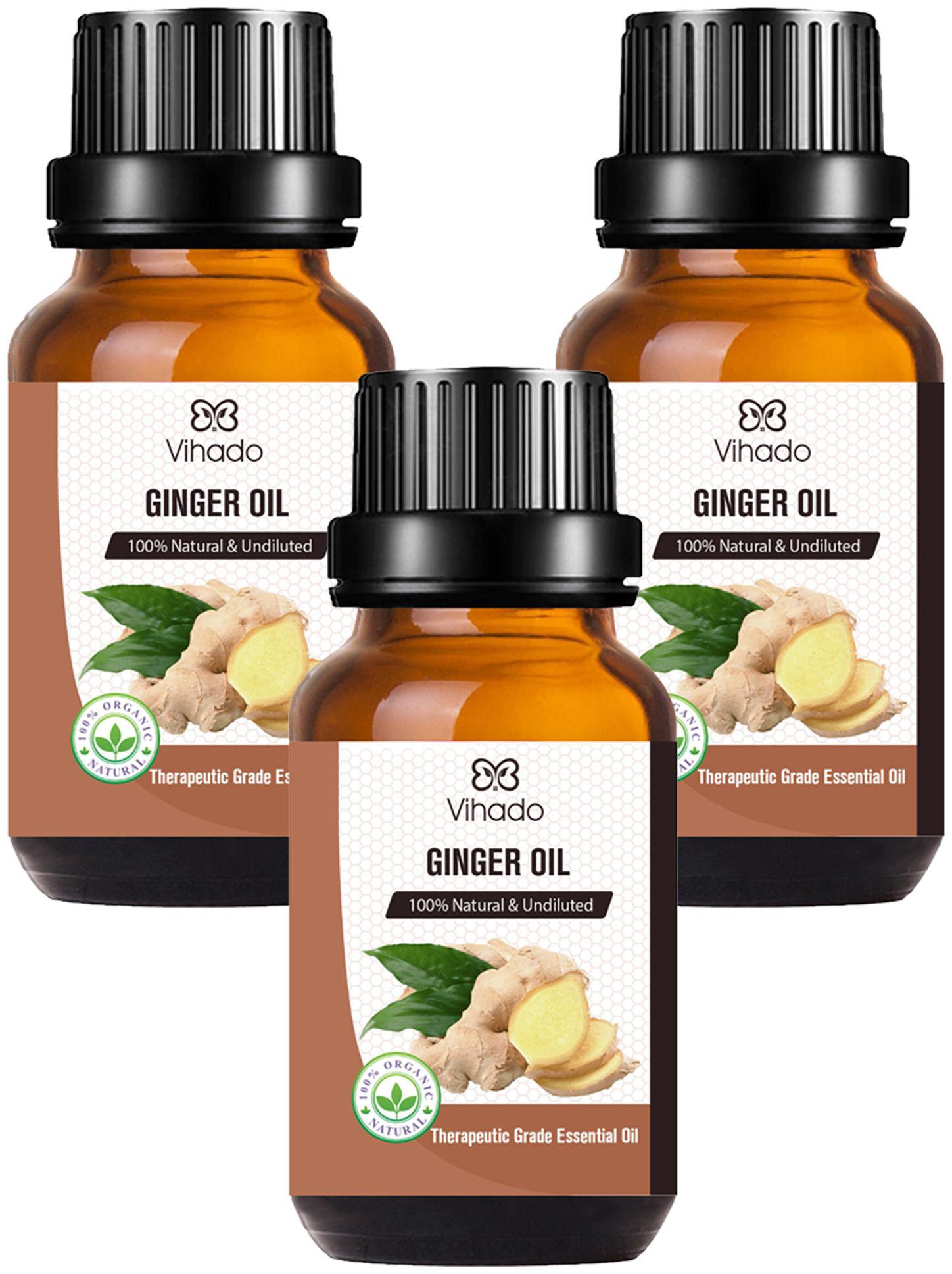 

Vihado Best Ginger Pure and Natural Essential Oil Therapeutic Grade (30 ml) (Pack of 3)