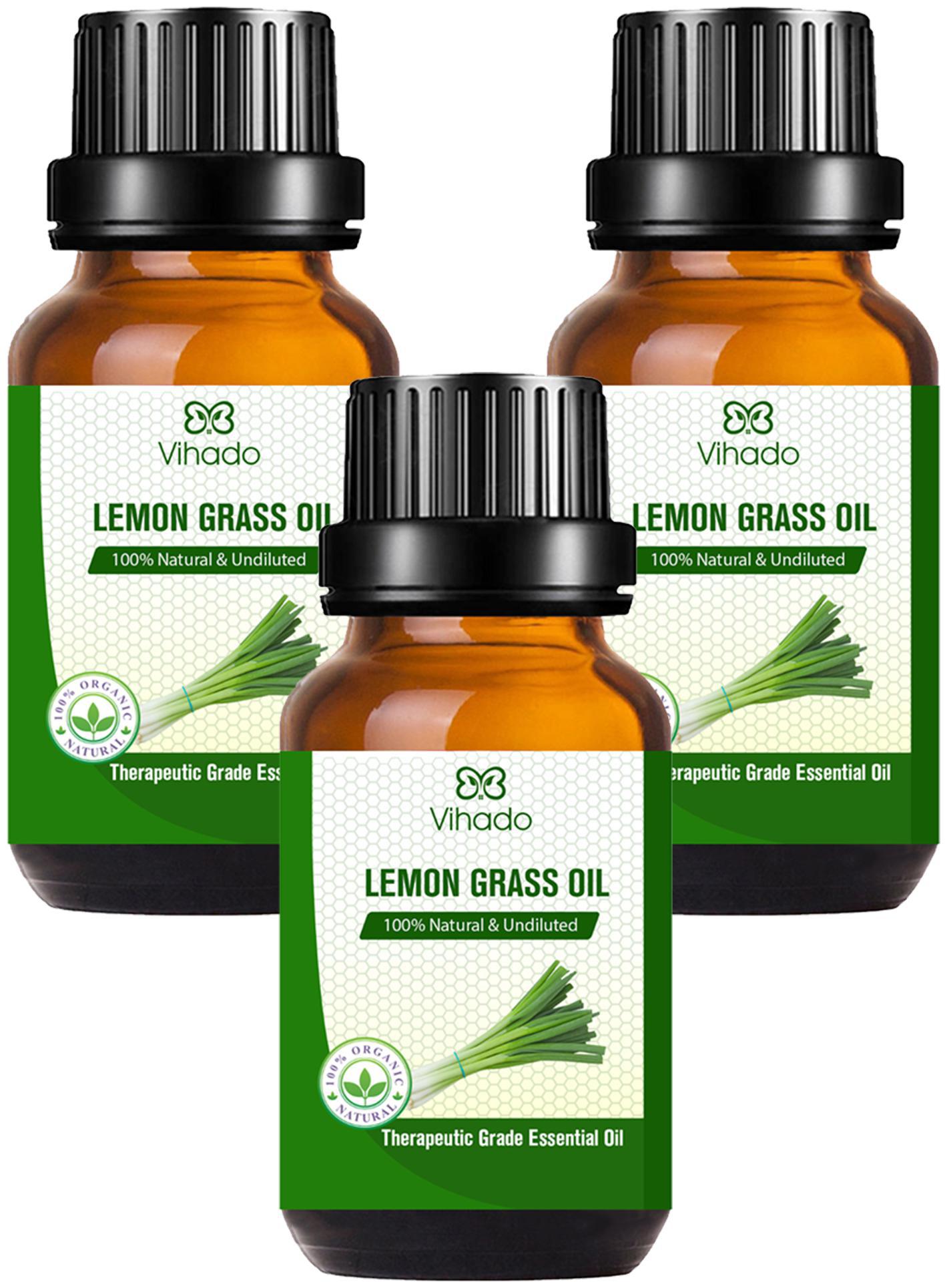 

Vihado Best Lemon Grass Pure and Natural Essential Oil for Digestion Blood Pressure and Relieves menstrual pain Therapeutic Grade (10 ml) (Pack of 3)