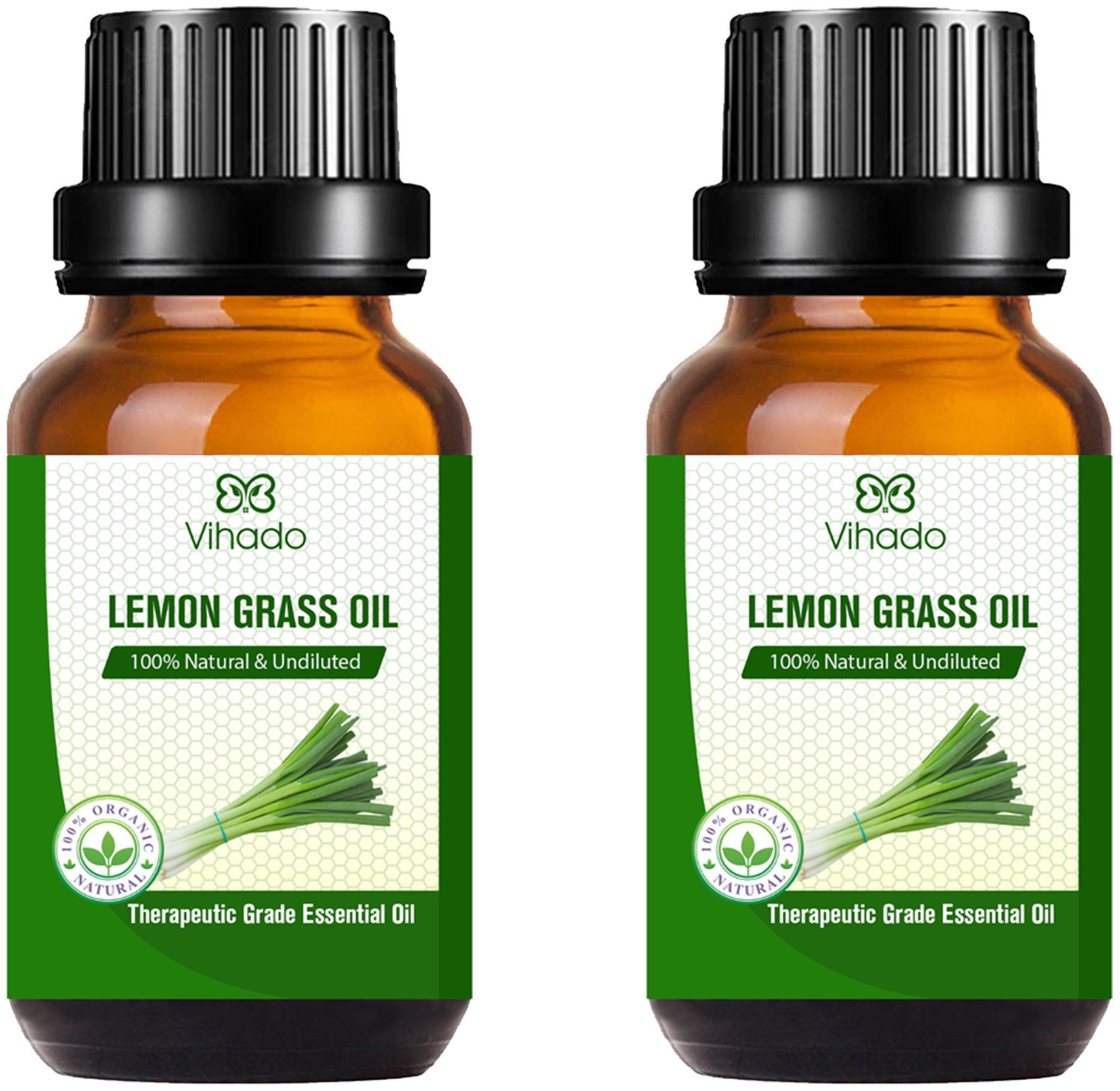 

Vihado Best Lemongrass Essential Oil 100 Natural Pure for Hair Skin Acne Bug-repellent Refreshing Aroma (15 ml) (Pack of 2)