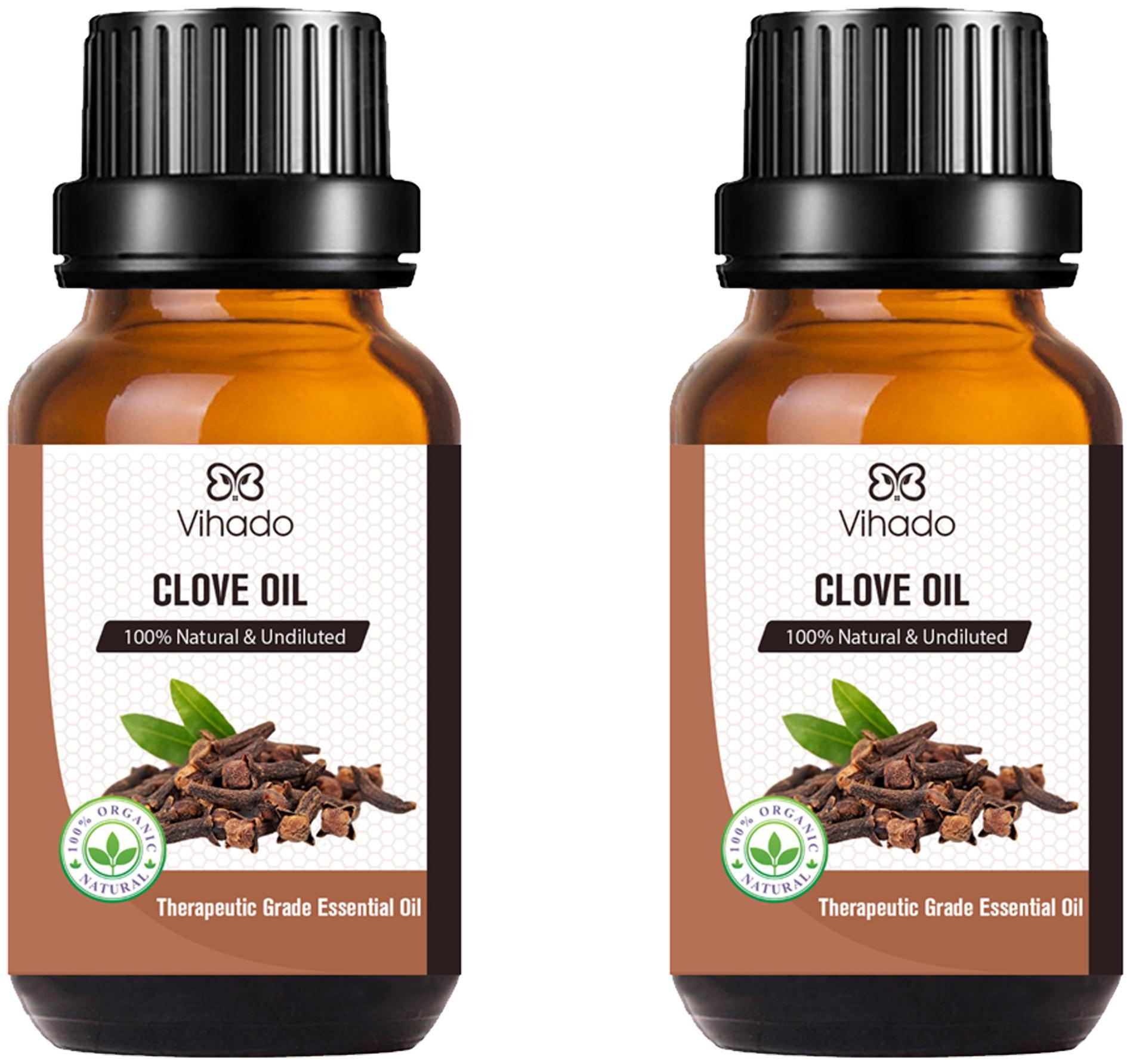 

Vihado Best Pure Natural Therapeutic Grade and Undiluted Clove Essential Oil for Teeth Hair Skin (15 ml) (Pack of 2)