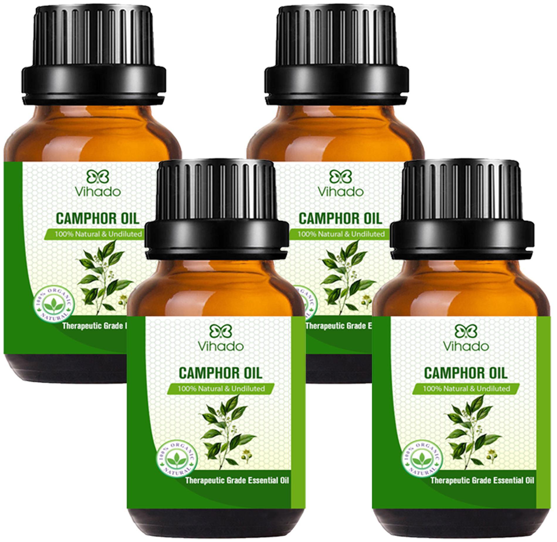 

Vihado Best Camphor Essential Oil Pure Natural Therapeutic Grade Oil For Skin Care Hair Care (30 ml) (Pack of 4)