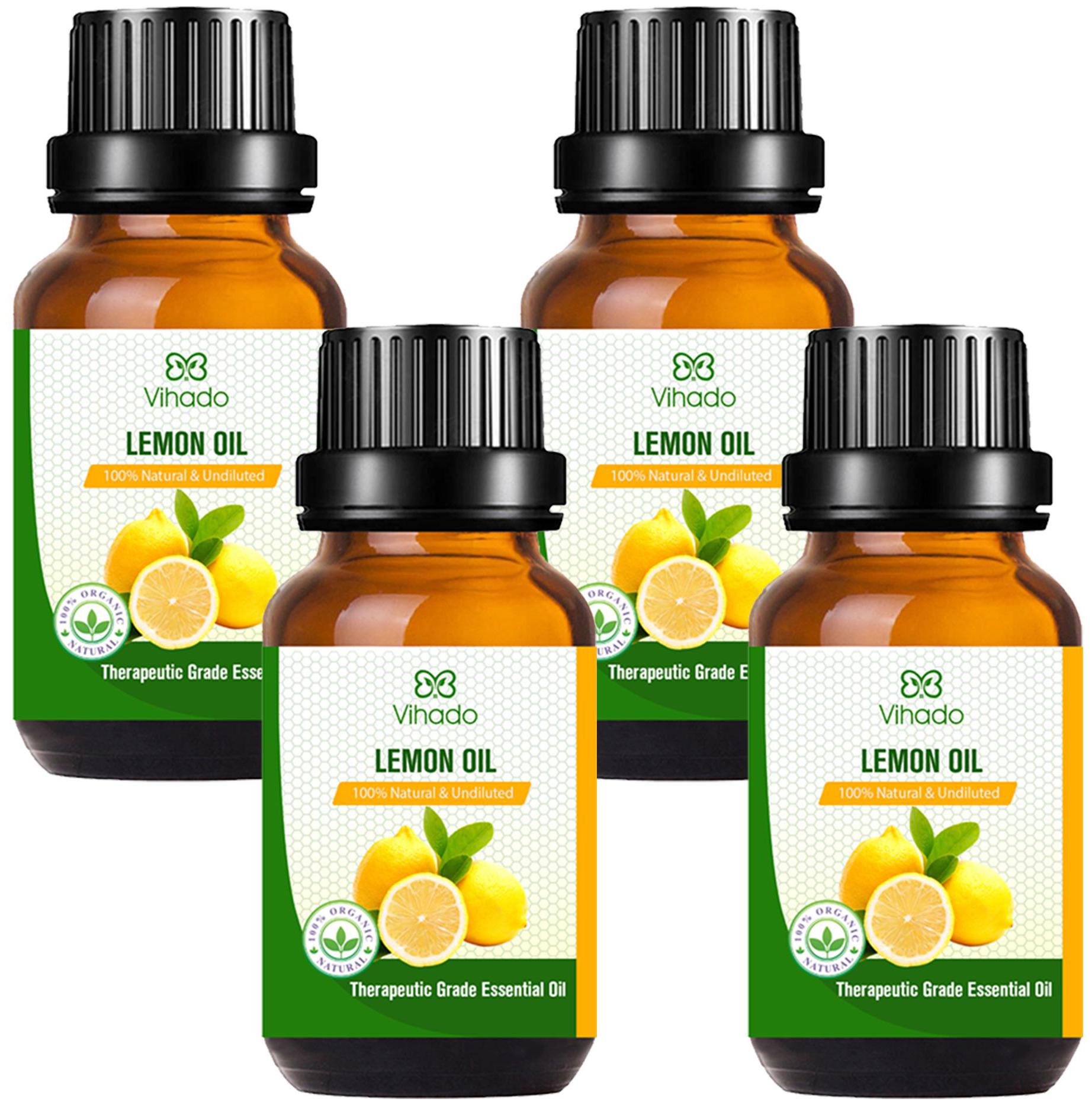 

Vihado Best Natural and Undiluted Lemon Essential Oil (15 ml) (Pack of 4)