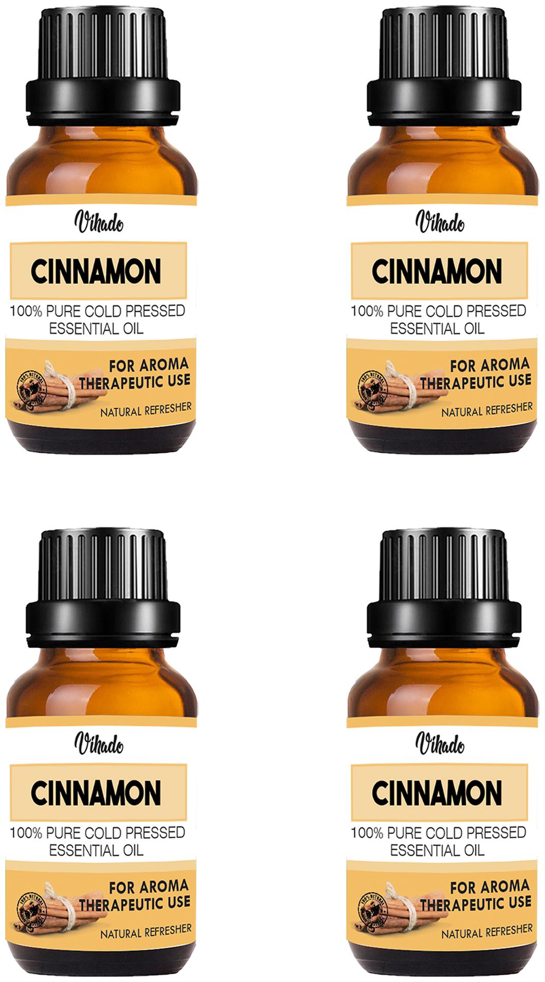

Vihado Cinnamon Bath Essential Oil Pure Natural Undiluted For Hair Skin Care Face (15 ml) (Pack Of 4)