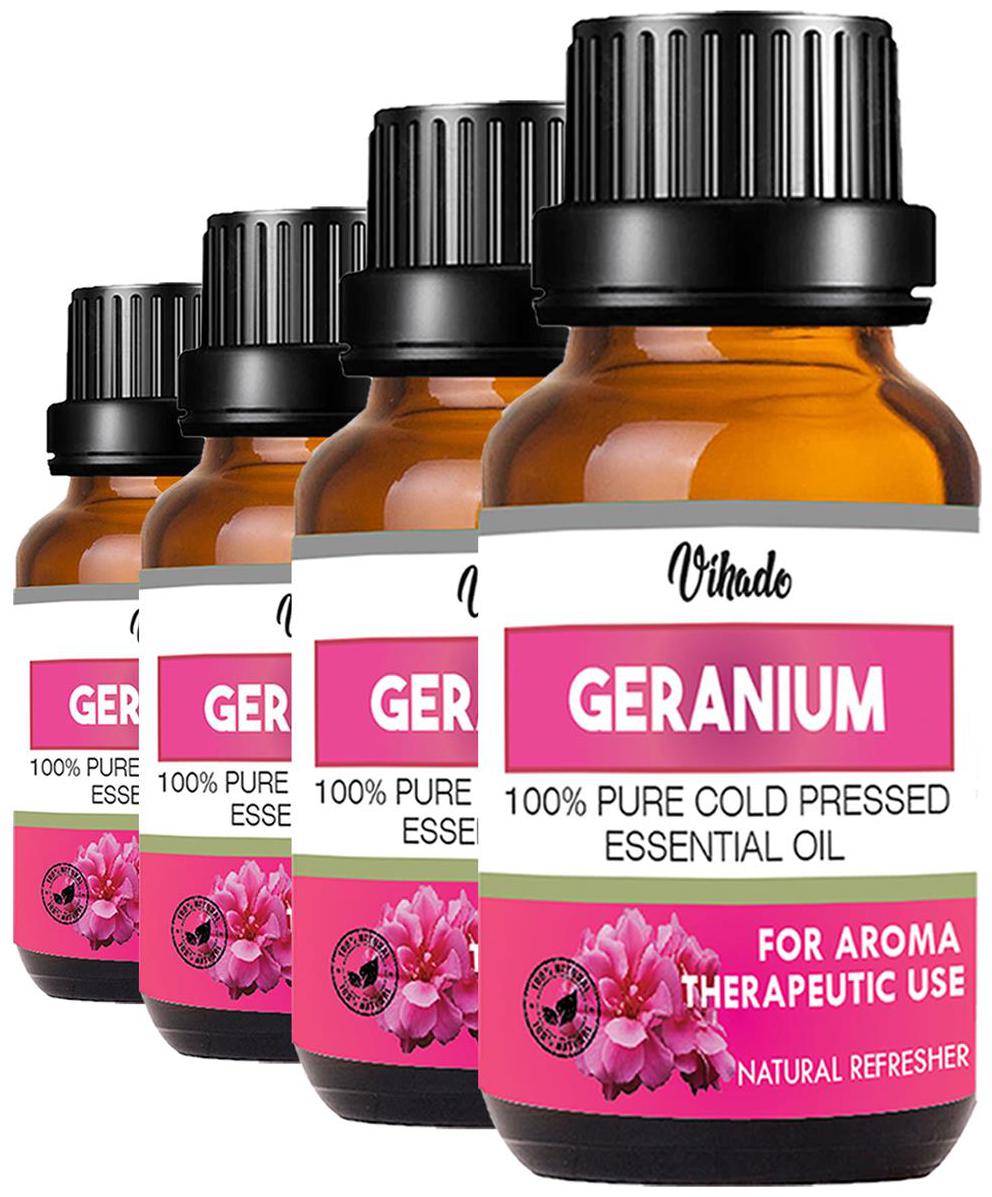 

Vihado GERANIUM Essential Oil - Brighten Skin Strengthen Hair (15 ml) (Pack of 4)