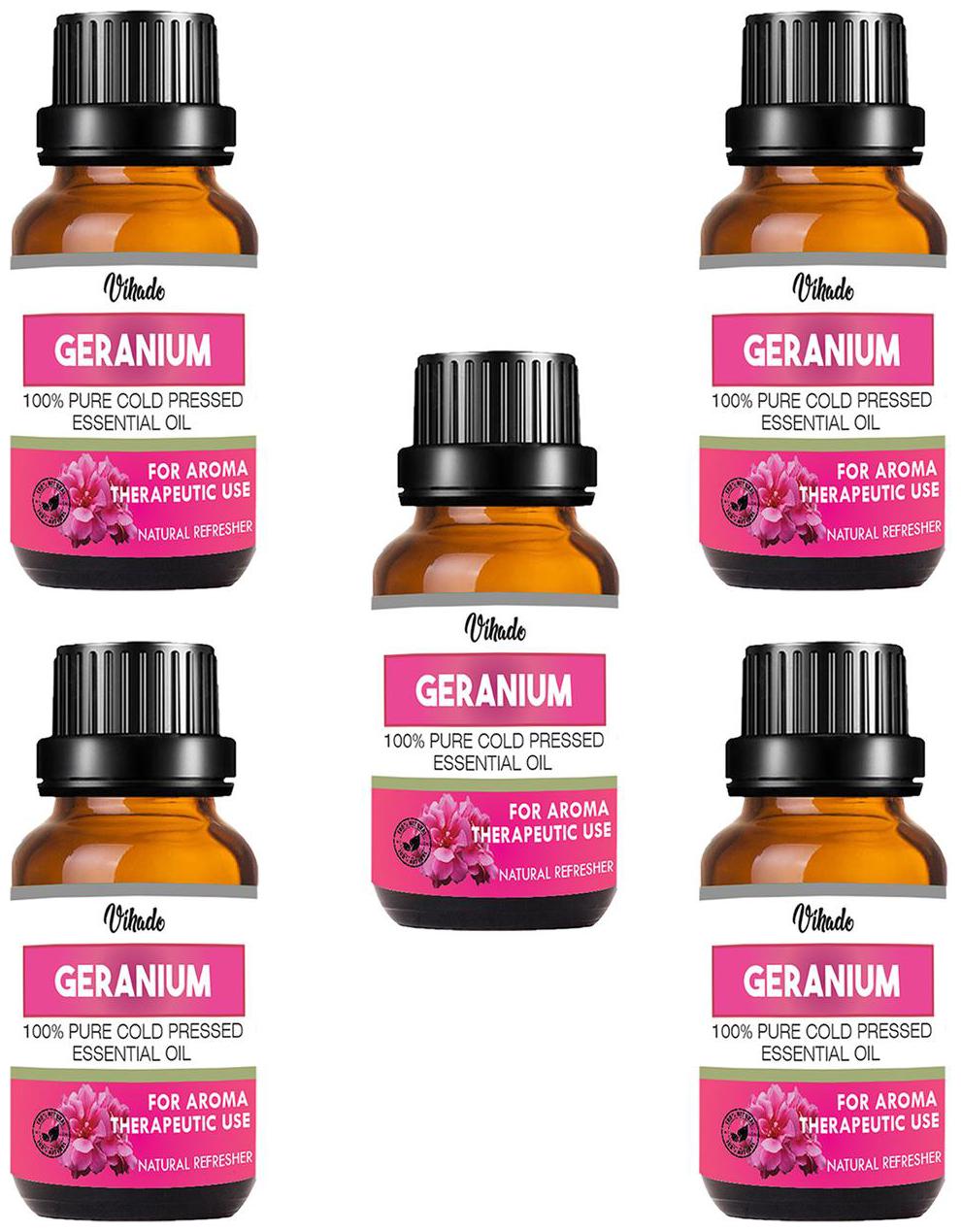 

Vihado Geranium Essential Oil Pure Natural Oil (10 ml) (Pack of 5)