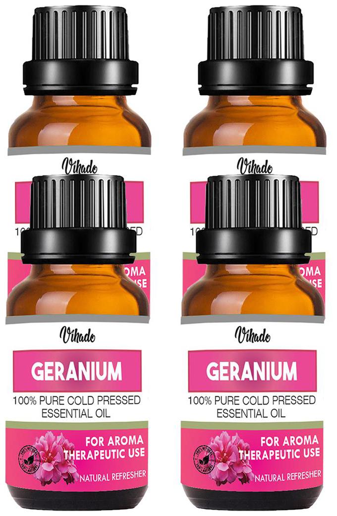 

Vihado Geranium Essential Oil 100 Ayurvedic (25 ml) (Pack of 4)