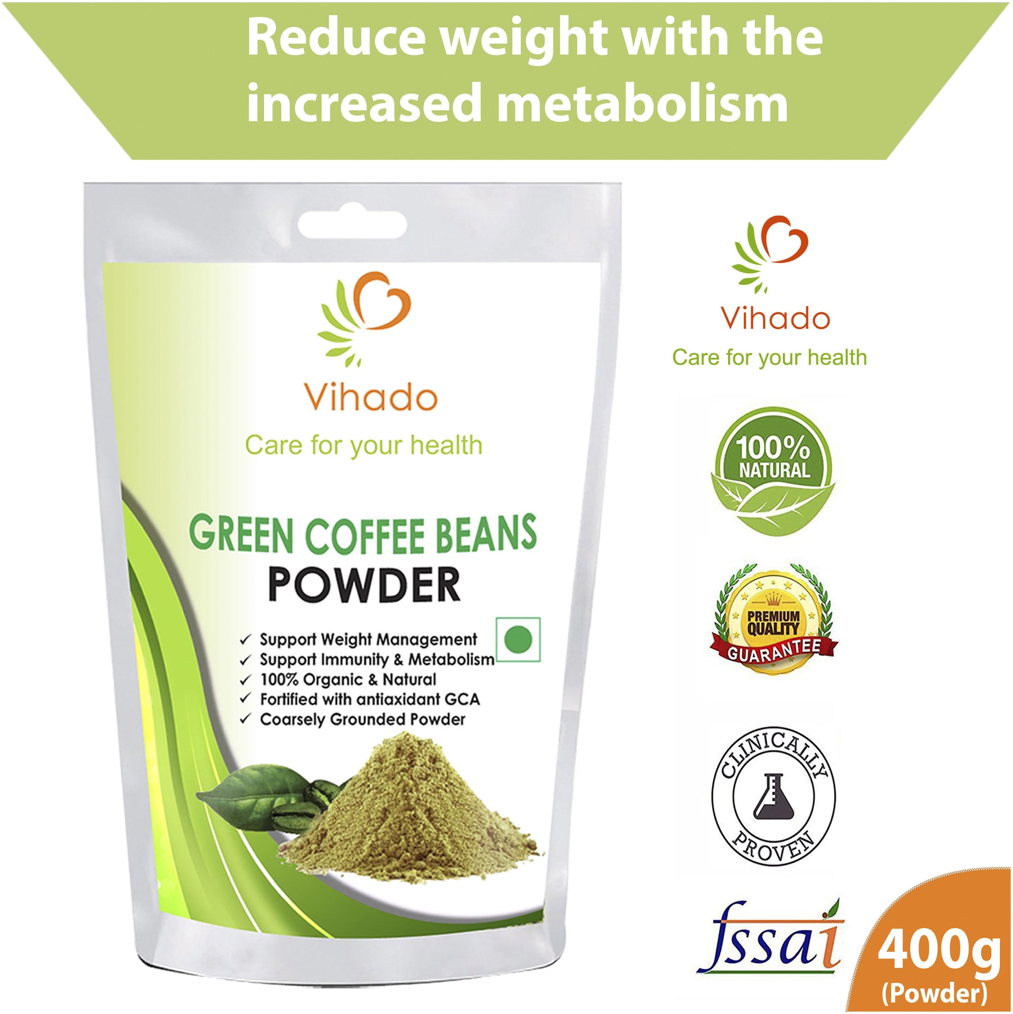 

Vihado green coffee beans powder 400 g