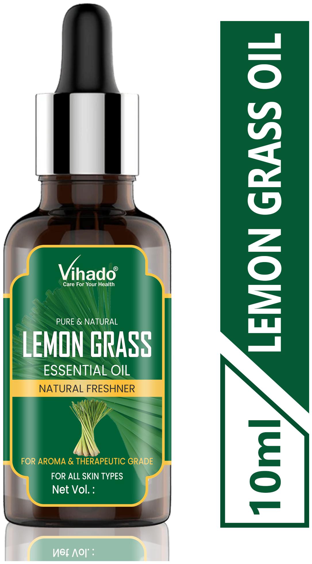 

Vihado Lemon Grass Pure and Natural Essential Oil for Digestion Blood Pressure and Relieves menstrual pain Therapeutic Grade 10 ml (Pack of 1)